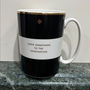 kate spade Black and White Mug with Gold Accent